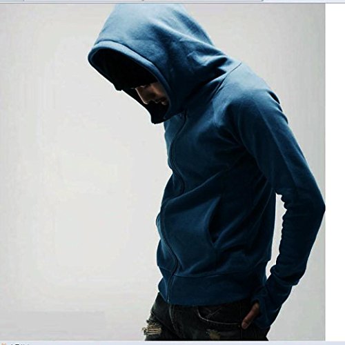 Gillberry Men's Winter Hoodie Warm Hooded Coat Jacket Outwear Sweater Slim Tops (S, Blue)