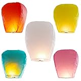 rekon Mixed Colors Chinese Lanterns, 100% Biodegradable Eco Friendly Sky Lanterns for Birthdays, Parties, New Years, Memorial Ceremonies and More (5)