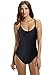 zeraca Women's Vintage Raceback Sporty One Piece Bathing Suit Swimsuit L14 Black