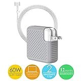 MITIME Compatible with MacBook Pro Charger 60W Mag Safe 2 Magnetic T-Tip Power Adapter, Charger for MacBook Air 11