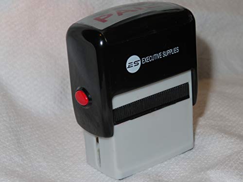 Paid Self Inking Rubber Stamp | Red Ink | for Professional and Personal Use|Fast Drying Ink| Executive Supplies