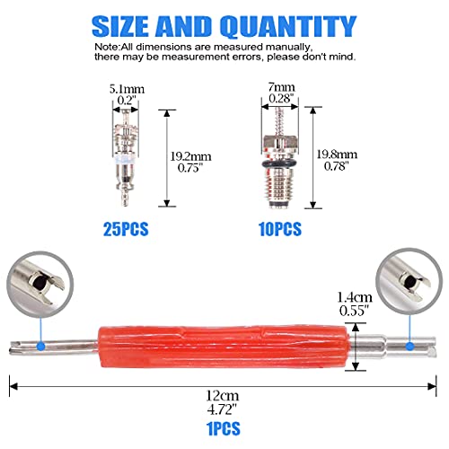 Glarks Car Air Conditioner Valve Core Schrader Valve Cores Accessories