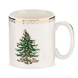 Spode Christmas Tree Gold Mug, Set of 4