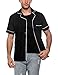 Coofandy Men's Notch Collar Short Sleeve Patchwork Casual Button Down Shirt