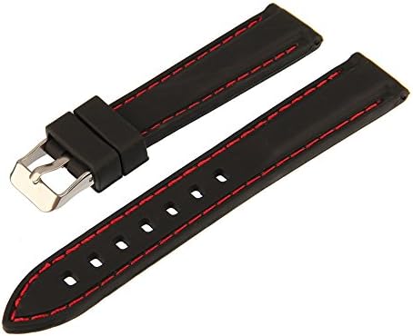 Bewish Waterproof Silicone Watch Band Replacement with Stainless Steel Buckle Rubber Straps