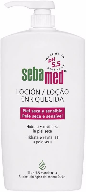 Loción Enriquecida 1L - Crema hidratante corporal enriquecida para pieles secas sensibles, indicada para uso diario