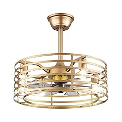 20" Industrial Ceiling Fan with LED Light Remote