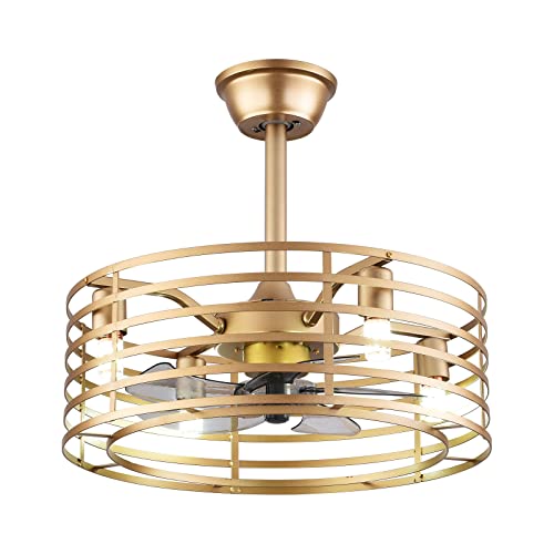 20" Industrial Ceiling Fan with LED Light Remote
