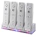 Bestseller2888 Battery and Charger Sets，4 Ports Charging Station with 4 Rechargeable 2800 mAh Battery Compatible With Wii Remote Control - White primary