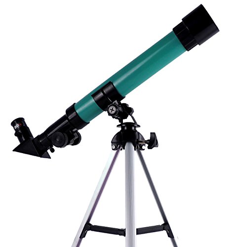 Telescope for children, metal tripod - beginner telescope, portable lens telescope, science toy monocular telescope - green