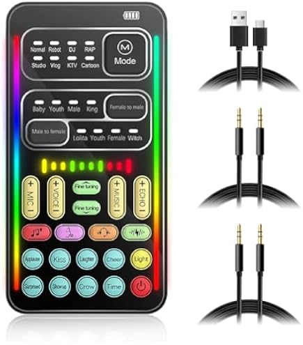 Amazon.com: VINTORKY Live Sound Card Voice Changer Mixer External