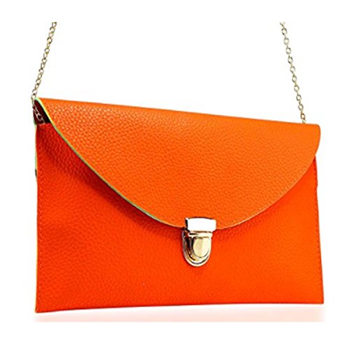orange and white purse