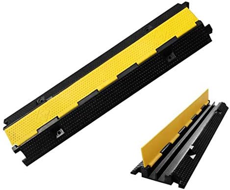 ZC FlyYD Driveway Rubber Speed Bump, Asphalt Traffic Speed Bumps, Garage Cable Protector with 2Channels (3.3ft2pack)