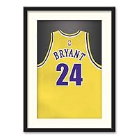 Athletes Jersey Theme Wall Art Black Framed Canvas Prints Home Decoration for Bedroom, Livingroom Ready to Hang - 23x31 inches