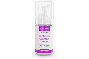 EVERSMILE OrthoFoam Braces Cleaner - Cleans Under Metal, Ceramic or Clear Brackets & Wires. Can Brush or Rinse with & Use in Trays. Foaming Bubbles Whiten Teeth & Fight Plaque (1 Pack - 25 ml)