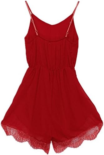 Meily? Women Strap Sleeveless Lace Chiffon Jumpsuit Rompers Playsuit