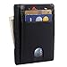 RFID Blocking Wallet - Slim Front Pocket Business Card Holder with ID Window - Napa Black