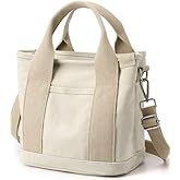 Tuobo Small Tote Bag with Zipper, 2024 Canvas Multi-Pocket Crossbody Bag Shoulder Bag Satchel Hobo Bag Messenger Bag