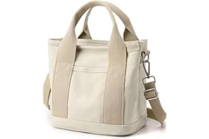 Tuobo Small Tote Bag with Zipper, 2024 Canvas Multi-Pocket Crossbody Bag Shoulder Bag Satchel Hobo Bag Messenger Bag