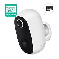 Wireless Rechargeable Battery Powered WiFi Security Camera, Enow-YL Waterproof Outdoor Home Security Camera 1080P Video Night Vision with PIR Motion Sensor 2 Way Audio (Upgraded 32G Card Preinstalled)
