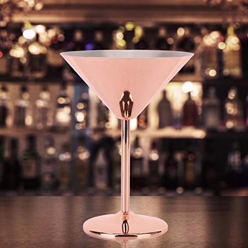 Champagnerglas - Roségold Edelstahl Cocktailglas Champagner Toast Tasse Rotwein Becher für Home Bar (220ml) – Bild 5