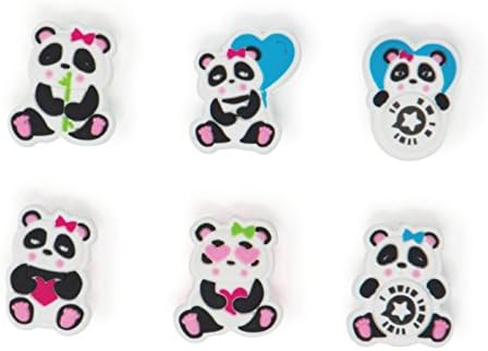 Kudo Banz Panda Kudo Collection - 6 Kudo Charms. For Use with Kudo Banz Starter Kit. Wristbands Not Included