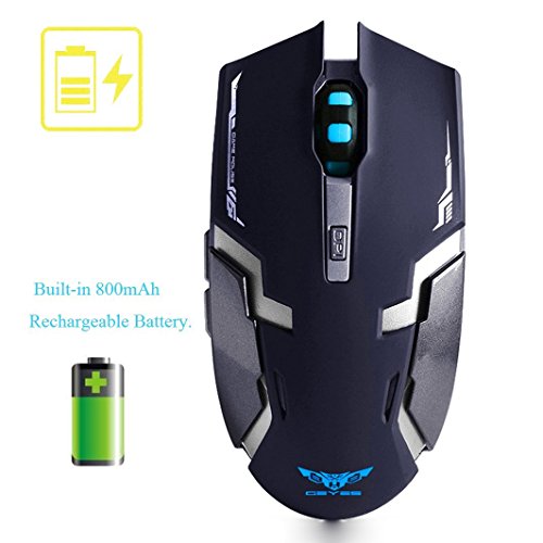 YSSHUI Wireless Rechargeable Mouse, 2.4GHz Wireless 6 Buttons Rechargeable Mouse Silent Buttons Built-in 800mAh Battery 800-1600dpi for PC Computer Notebook by - Thumbnail 6