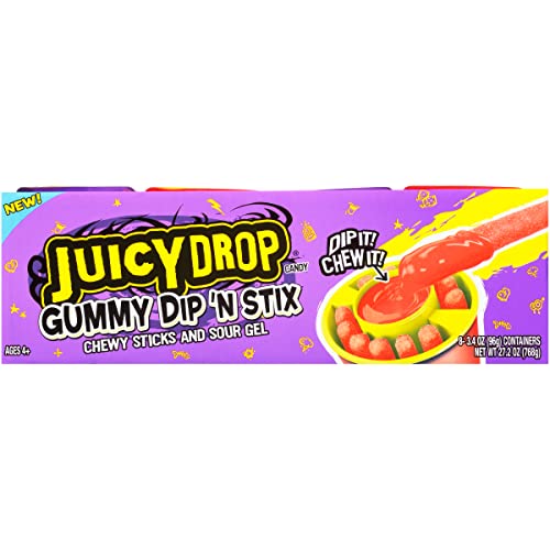 Juicy Drop Gummy Dip 'N Stix, Sweet Summer Gummy Sticks W Sour Dipping
