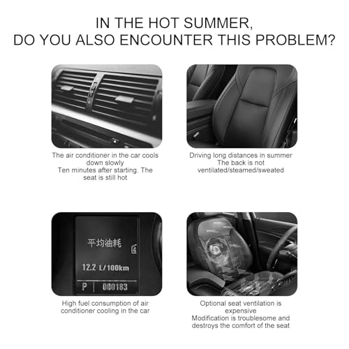 USB Car Seat Cooling Fan, Portable Car Seat Fan, USB Powered Adjustable Backseat Cooling, Truck, SUV, Efficient Car Fan for Rear Seat (Black)
