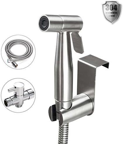 ESOW Baby Cloth Diaper Sprayer Toilet Bidet Premium Quality Complete Set with 47 Inches Hose, T-Valve, Tank/Wall Mount Multifunctional Handheld Sprayer No Leaking Close Automatically Easy Installation