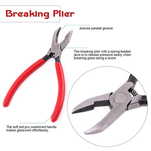 Hilitchi 2Pcs Premium Glass Running Breaking Pliers Grozier Pliers Set