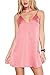 Simplee Apparel Women's Sexy Spaghetti Strap V Neck Casual Mini Slip Dress