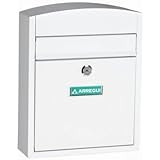 Arregui 1832D60 Exterior Letter Box - Compact White Steel