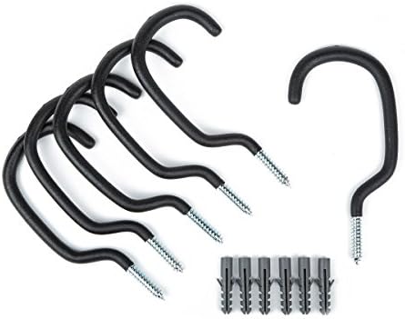 Presa Heavy Duty Bike Rack Hook Set Black 6-Pack