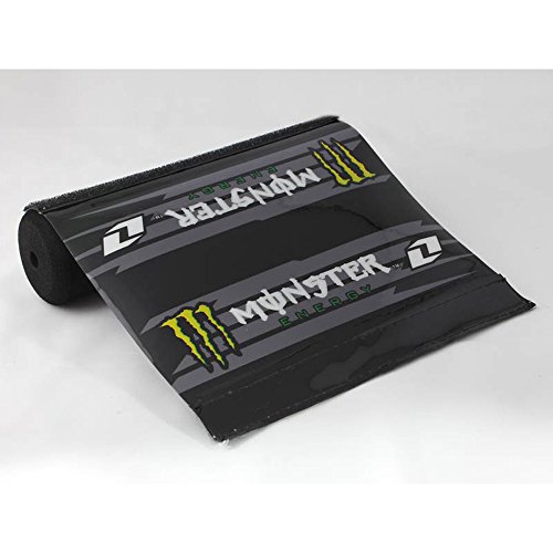 QQ Studio Short Black Pad & White Text Green Claw Marks Comfy Cushion High-Density Sponge Crossbar Handlebar Protections for ATVs Motorcycles Bikes (7.87in Long)