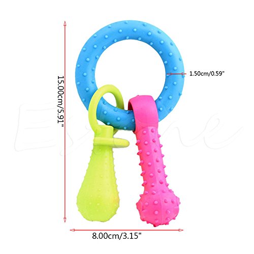 Stebcece New Rubber Pacifier Pet Toys Ring Dog/Cat Puppy Chew Toys with Bell Sound Inside
