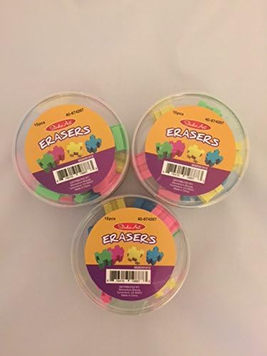 Vibrant Jigsaw Puzzle Erasers - 3 Pack (45 pcs) Bundle Value Pack, Classic Mini Jigsaw Puzzle Great for Kids and Adults, Connect Them Together as a Strand or Shape it into a Larger Piece of the Puzzle