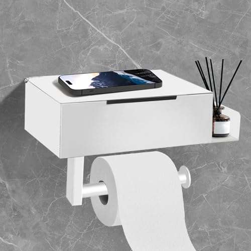 DOKKOME Toilet Paper Holder No Drilling Toilet Paper Holder with Wet Wipes Box, Stainless Steel Toilet Paper Roll Holder, Toilet Roll Holder