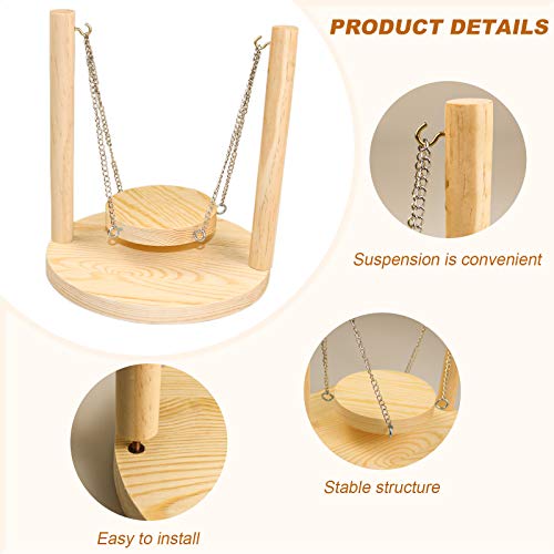 3 Packs Parrot Swing Toys Set,Natural Wood Parakeet Swing Bird Cage Perch Toys Colorful Rattan Balls Chew or Climb,Suitable for Small and Medium Conures, Love Birds, Cockatiels, Macaws, Finches (H01)