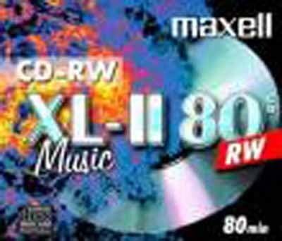 Maxell CD-RW XL-II 80min Audio Music Disc 10 Pack Jewel Case
