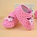 DZT1968® Baby Girl Cloth Soft Sole Round Dot Prewalker Mary Jane Shoes with Bowknot (6~12 Months, Pink)