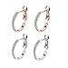 20mm Hoop Earrings, Maxilei Rose Gold Plated, Platinum Plating CZ Rhinestone Crystal Sensitive Earrings for Women Girls