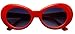 EHH - Oval Round Retro Oval Sunglasses Color Tint or Smoke Lenses Clout Goggles (Red, Smoke)