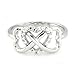 925 Sterling Silver Cubic Zirconia Infinity and Heart Ring, Size 8