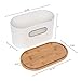 Mindful Design 2-in-1 Modern Tall Bread Box w/Bamboo Cutting Board Lid (White)
