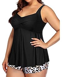 Aqua Eve Women Plus Size Tankini Swimsuit Two Piece