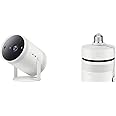 SAMSUNG 30” - 100” The Freestyle 2nd Gen , FHD, HDR, Big Screen Home Theater Experience, 360 Sound, SP-LFF3CLAXXZA, 2023 Model + SAMSUNG The Freestyle Socket Adapter (VG-FSA3BA/ZA, 2022),White