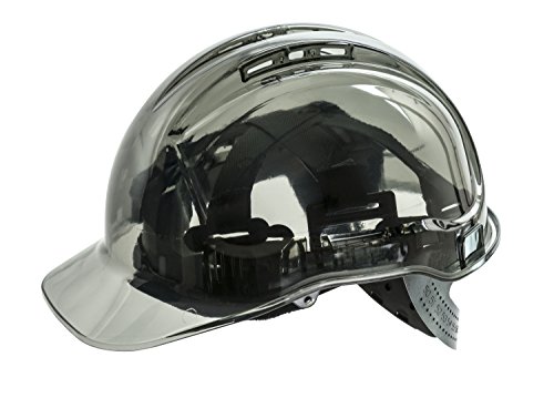 Workwear World WW336 Vented See Through Translucent Workwear Safety Hard Hat Helmet (Smoke) by Workwear World
