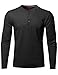 Men's Premium Quality Thermal Henley Crew Neck Long Sleeve T-Shirt