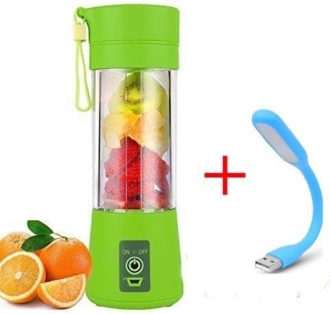 DeoDap Plastic Multi-Purpose Portable USB Electric Juicer with LED Light, Protein Shaker, Blender Mixer (Multicolour, Medium)